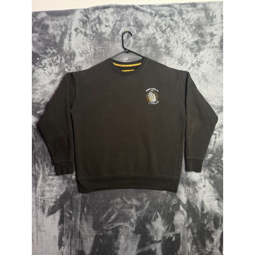 Dixxon Flannel Co. Pray Hands Long Sleeve Black Crewneck Pullover Size Medium